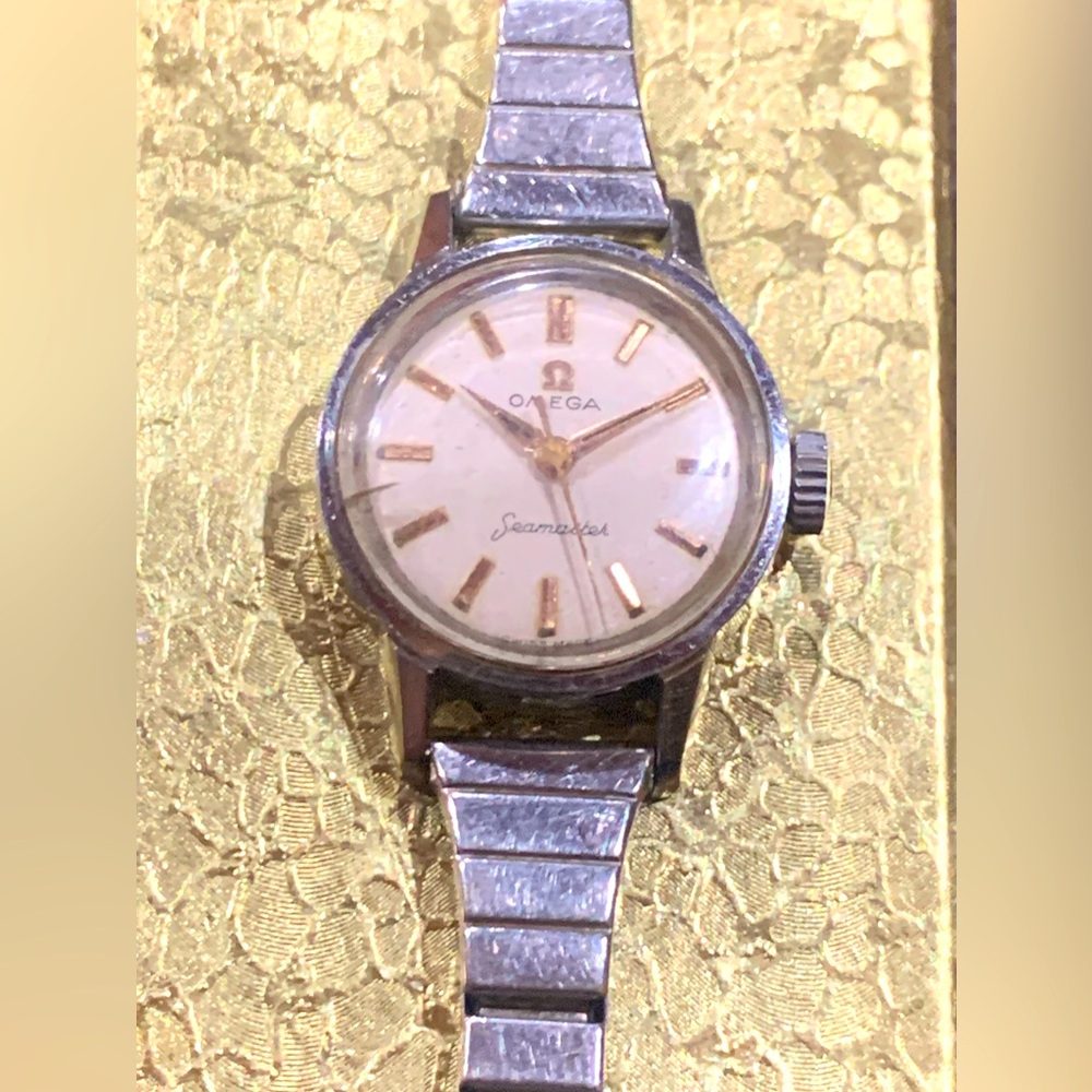 Vintage Omega Seamaster with rose gold markers